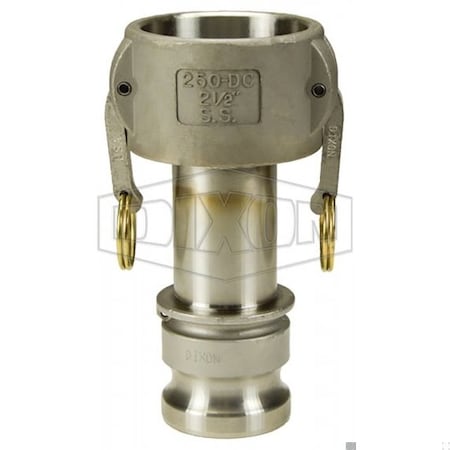 Dixon Type DA Cam and Groove Reducing Coupler, 1 x 1-1/2 in Nominal, Coupler x Adapter End Style, 316 SS 1510-DA-SS